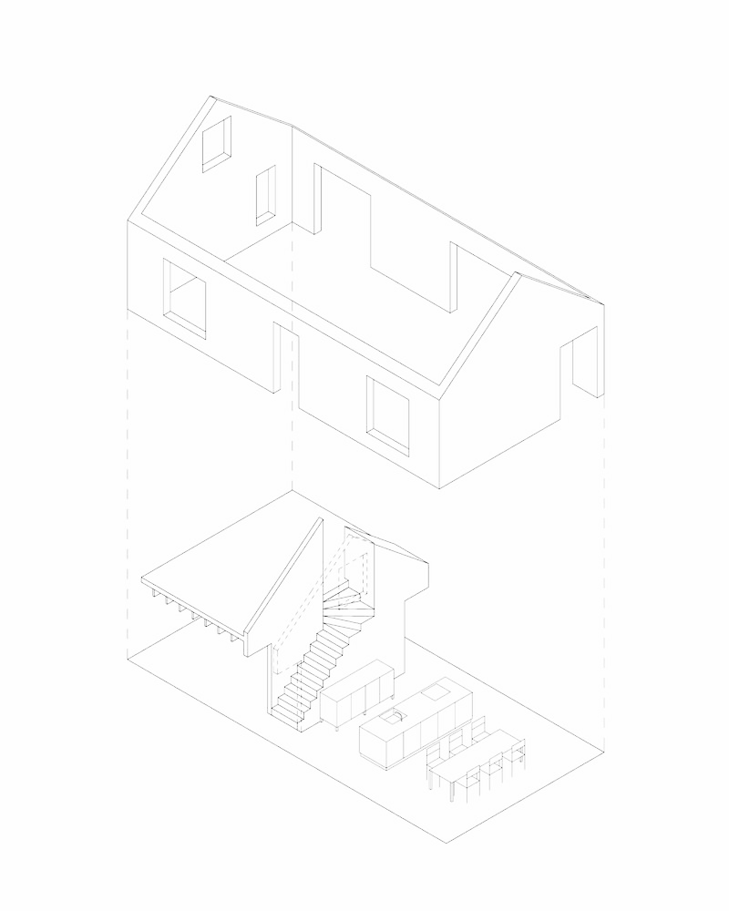 Axonometrischer Plan des Hauses